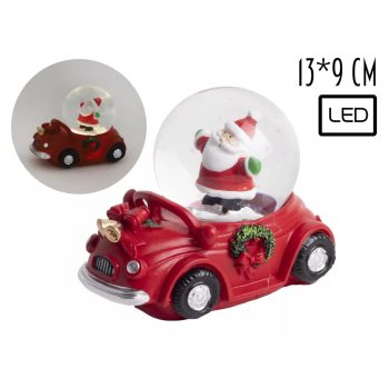   LED-es Télapó Autóban Hógömb – Ünnepi Fények Utazása