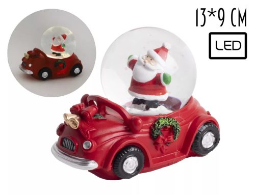 LED-es Télapó Autóban Hógömb – Ünnepi Fények Utazása