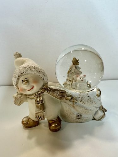 Aranyszívű Hóember – Prémium Karácsonyi Hógömb