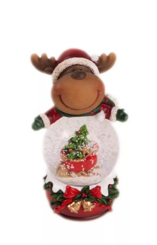 Mosolygó Rénszarvas Hógömb – Karácsonyi Csodavilág