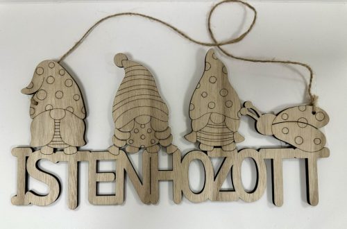 Varázslatos üdvözlet – Törpés „Isten hozott” ajtódísz