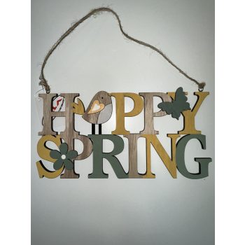Happy Spring – Madaras fa ajtódísz tavaszi dekor