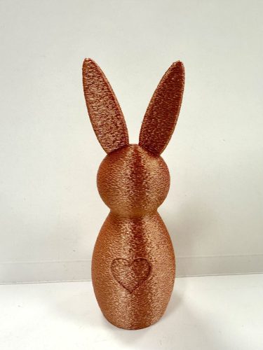 3D Nyomtatott Húsvéti Nyuszifigura – Rézszínű, Szívmintával