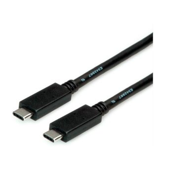   ROLINE Kábel USB 3.2 Gen 2 USB-C - USB-C, M/M, 10Gbit/s, PD, 20V5A - 100W, Emark-al, Video Support, 2m, fekete