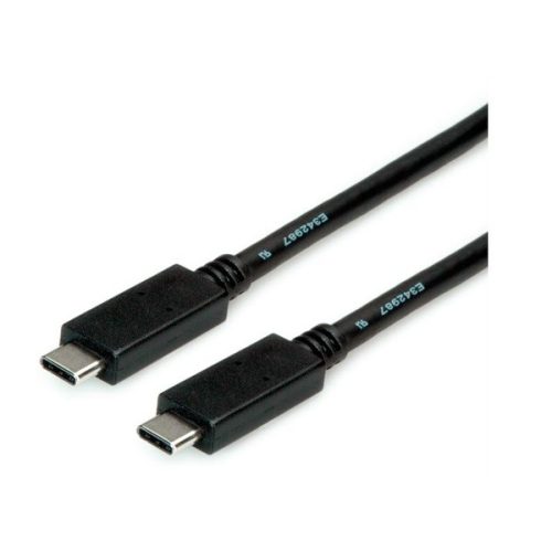 ROLINE Kábel USB 3.2 Gen 2 USB-C - USB-C, M/M, 10Gbit/s, PD, 20V5A - 100W, Emark-al, Video Support, 2m, fekete