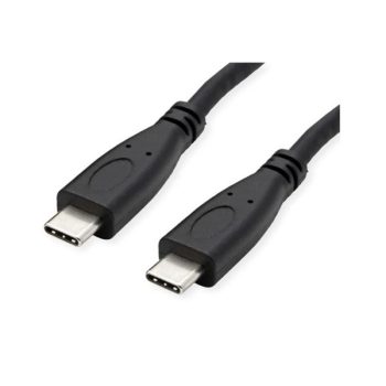  ROLINE Kábel USB 3.2 Gen 2 USB-C - USB-C, M/M, 10Gbit/s, PD, 20V5A - 100W, Emark-al, Video Support, 1m, fekete