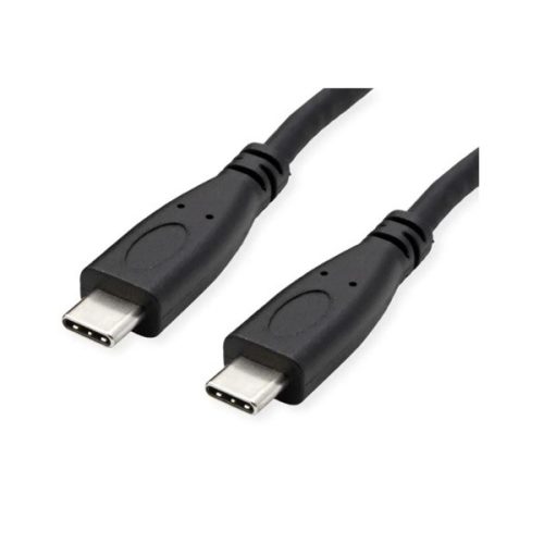 ROLINE Kábel USB 3.2 Gen 2 USB-C - USB-C, M/M, 10Gbit/s, PD, 20V5A - 100W, Emark-al, Video Support, 1m, fekete