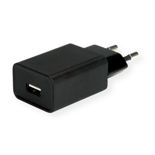 VALUE fali töltő, 1X USB-A, 18W, fekete