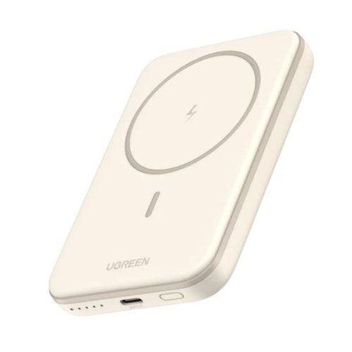 UGREEN Power Bank hordozható töltő, mágneses, vezeték nélküli töltés, 10000mAh, 15W, fehér