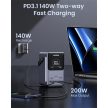 UGREEN Power Bank hordozható töltő 48000mAh, 300W, 2x USB-C, 2x USB-A, szürke