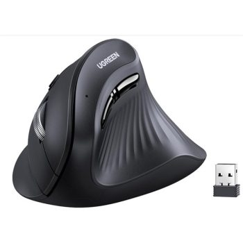   UGREEN Egér Vertikális, wireless, multi mód, 5 programozható gombos, Ergonomikus, 4000 DPI, Bluetooth 5.0 + 2.4G, fekete