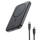 UGREEN Power Bank hordozható töltő, mágneses, vezeték nélküli töltés, 10000mAh, 15W vezeték nélkül, 20W kábellel, szürke