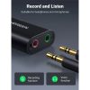   UGREEN Adapter USB-A - Headset Mikrofon és Audio, 3,5mm AUX konverter, M/F/F, fekete