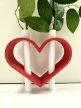 3D nyomtatott szíves mini váza – piros-fehér