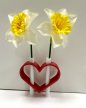 3D nyomtatott szíves mini váza – piros-fehér