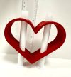 3D nyomtatott szíves mini váza – piros-fehér