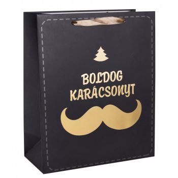 Arany Bajusz – Elegáns Karácsonyi Ajándéktáska (M)