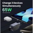 UGREEN Nexode S hálózati töltő, 65W, 3 Port, GaN, PD 3.0, 2x USB-C, 1x USB-A, szürke