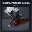 UGREEN Nexode S hálózati töltő, 65W, 3 Port, GaN, PD 3.0, 2x USB-C, 1x USB-A, szürke