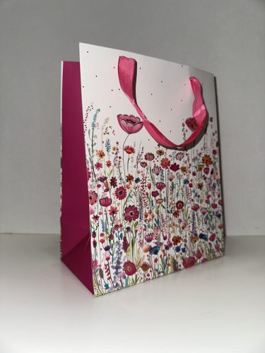 Virágmező – Rózsaszín ajándéktáska közepes méret