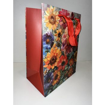   Virágos Elegancia – Prémium ajándéktáska közepes méret