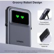 UGREEN Power Bank hordozható töltő, vezeték nélküli töltés, 5000mAh, 20W, USB-C, Mágneses Uno Robot, lila