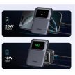 UGREEN Power Bank hordozható töltő, vezeték nélküli töltés, 5000mAh, 20W, USB-C, Mágneses Uno Robot, lila