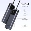 UGREEN Dokkoló állomás 6 az 1-ben, 4K@60Hz, Uno Robot, USB HUB, HDMI, 2x USB-A, 3x USB-C, 100W, szürke