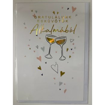   Esküvői képeslap – Gratulálunk esküvőtök alkalmából (borítékkal)