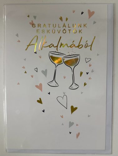 Esküvői képeslap – Gratulálunk esküvőtök alkalmából (borítékkal)
