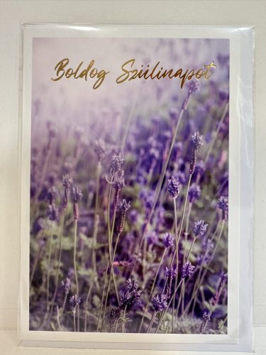 Boldog születésnapot képeslap – levendulás