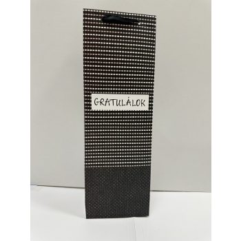   Gratulálok – elegáns italos ajándéktasak (fekete-fehér)