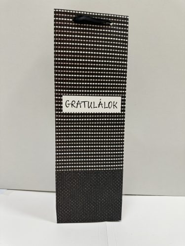 Gratulálok – elegáns italos ajándéktasak (fekete-fehér)