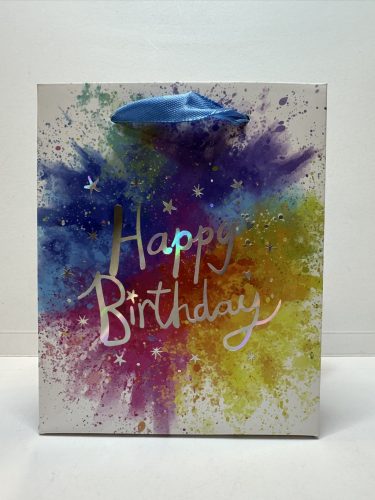 Színes „Happy Birthday” ajándéktáska 