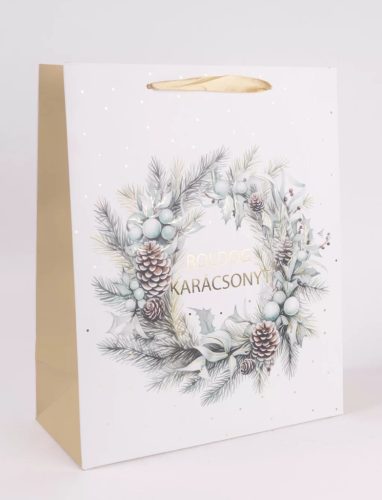 Téli Koszorú – Elegáns Karácsonyi Ajándéktáska (S)