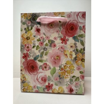 Virágos ajándéktasak – kis méretű, rózsaszín