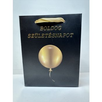   Boldog születésnapot – elegáns ajándéktáska arany lufival