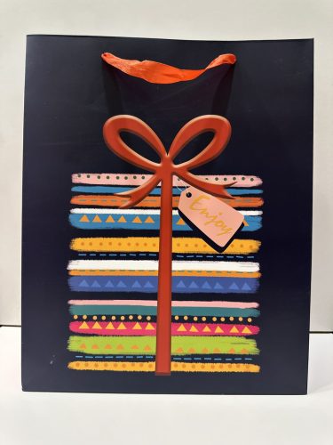 Nagy ajándéktáska – Színes masnis dizájn