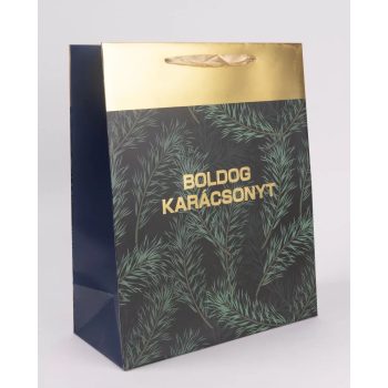   Elegáns Fenyőág – Arany Karácsonyi Ajándéktasak (L-es)
