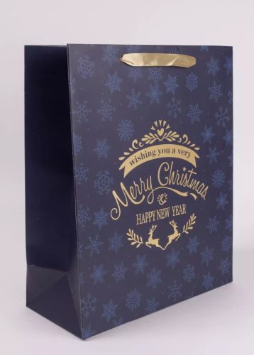 Royal Blue Christmas – Arany Ünnepi Ajándéktasak (L-es)
