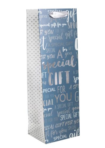 Silver Blue Special – Ezüst Feliratos Italtartó Ajándéktasak