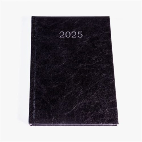 A/5 Napi beosztású fekete határidőnapló 2025