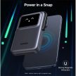 UGREEN Power Bank hordozható töltő, vezeték nélküli töltés, 10000mAh, 20W, USB-C, Mágneses Uno Robot, szürke