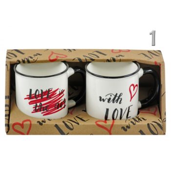 With Love – romantikus bögre szett (2 db)