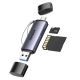 UGREEN 2 az 1-ben USB 3.0 USB-C - USB-A SD Kártya kártyaolvasó, SD és Micro SD port, szürke