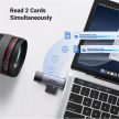 UGREEN 2 az 1-ben USB 3.0 USB-C - USB-A SD Kártya kártyaolvasó, SD és Micro SD port, szürke