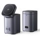 UGREEN asztali hálózati töltő, mágneses, vezeték nélküli töltés, 65W, 4 az 1-ben, 2x USB-C, 1x USB-A, GaN, szürke