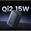 UGREEN asztali hálózati töltő, mágneses, vezeték nélküli töltés, 65W, 4 az 1-ben, 2x USB-C, 1x USB-A, GaN, szürke