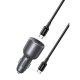 UGREEN Szivargyújtós autós gyorstöltő, 3 port, 2x USB-C, 1x USB-A, PD, 130W, szürke