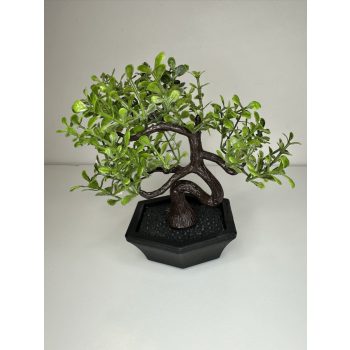 Mini bonsai dekoráció műnövény fekete talppal
